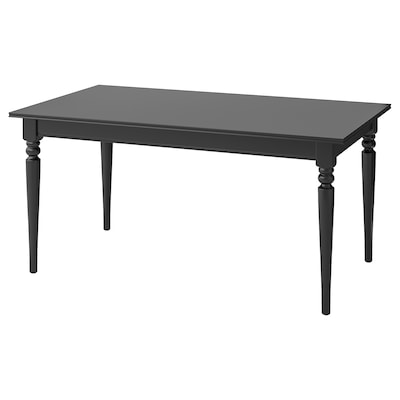 INGATORP طاولة قابلة للتمديد, أسود, ‎155/215x87 سم‏