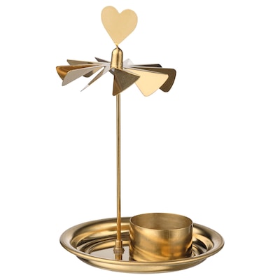 VINTERFINT Tealight holder, gold-colour, 17 cm